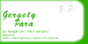 gergely para business card